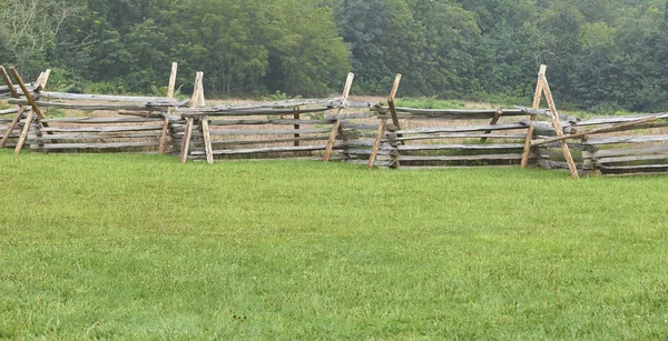 Recinzione Picchetti Legno Sul Campo Battaglia Gettysburg Della Guerra Civile — Foto Stock