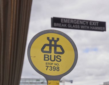 Dublin, Ireland yellow bus stop sign clipart