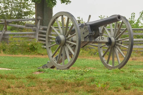 Gettysburg Battlefield Amerykańskiej Wojny Secesyjnej Działo Polu Bitwy — Zdjęcie stockowe