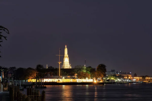 Tajlandia Night Temple Bangkoku. Obrazy Stockowe bez tantiem