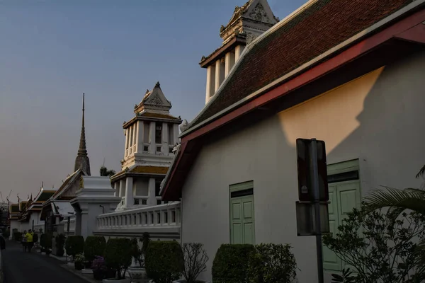 Tajlandia Night Temple Bangkoku. Obrazy Stockowe bez tantiem