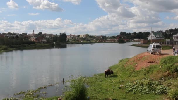 África Madagáscar, Antsirabe típico, urbano , — Vídeo de Stock