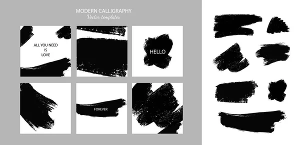 Post and Banners template with abstract brush strokes — Stock Vector