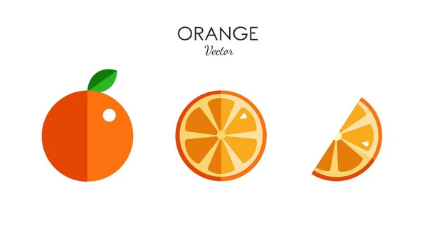 Ícones vetoriais laranja citrinos. Design de estilo plano moderno — Vetor de Stock