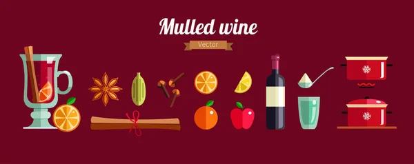 Mulled ワイン インフォ グラフィック コンセプトの作り方. — ストックベクタ