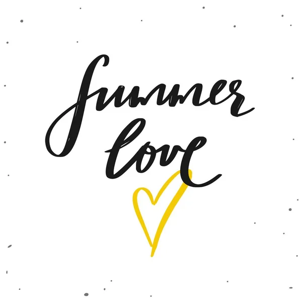 Amor de verano. Letras dibujadas a mano vectoriales. Temporada de verano cita inspiradora, eslogan — Vector de stock