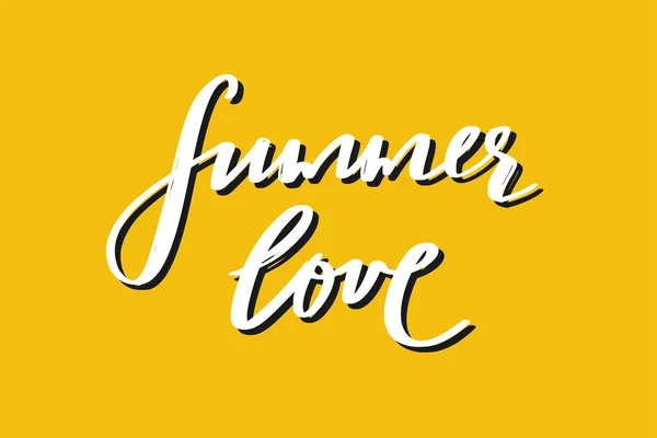 Amor de verano. Letras dibujadas a mano vectoriales. Temporada de verano cita inspiradora, eslogan — Vector de stock