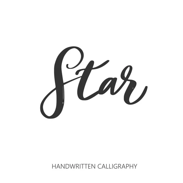 Estrela. Vector manuscrito Lettering, Caligrafia. Símbolo e logotipo — Vetor de Stock