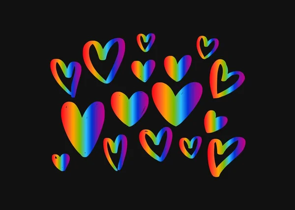 LGBT vlag tegen homoseksuele discriminatie. Vector hand getrokken — Stockvector