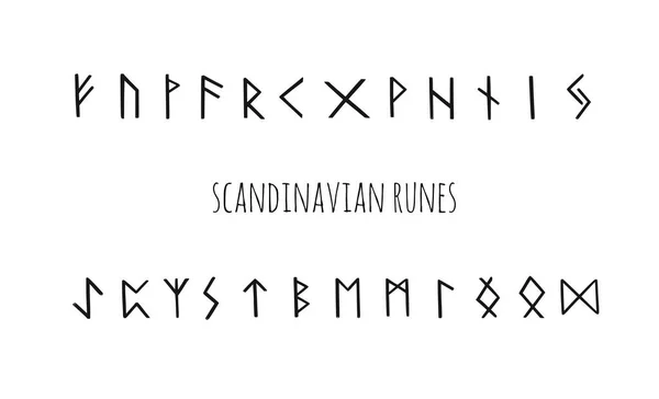 Magiska skandinaviska runor. Gamle Futhark. vektor handritade — Stock vektor