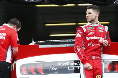01 Haziran 2018 - uzun gölet, Pennsylvania, ABD: Ryan Reed (16) asmak dışarı garaja Pocono Raceway uzun gölet, Pennsylvania Pocono yeşil 250 için pratik önce.