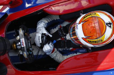 08 Haziran 2018 - Fort Worth, Teksas, ABD: Matheus Leist (4) Brezilya hazırlar Dxc teknoloji 600 Fort Worth, Teksas Teksas Motor Speedway, hak kazanmak için parçayı almak.