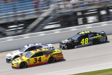 01 Temmuz 2018 - Joliet, Illinois, ABD: Michael Mcdowell (34) savaşlar sırasında Overton'ın 400 Chicagoland Speedway adlı konumda Joliet, Illinois için .