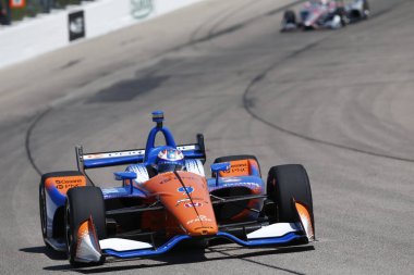 07 Temmuz 2018 - Newton, Iowa, ABD: Yeni Zelanda alır Iowa Mısır 300 Iowa Speedway Newton, Iowa, uygulama için izlenecek Scott Dixon (9).