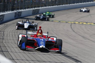 08 Temmuz 2018 - Newton, Iowa, ABD: Newton, Iowa Iowa Mısır 300 Iowa Speedway adlı sırasında pozisyon için Brezilya savaşların Matheus Leist (4).