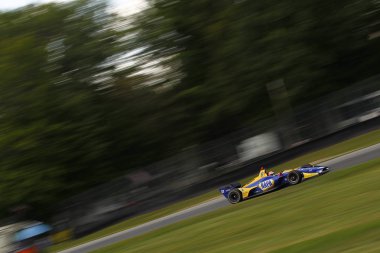 27 Temmuz 2018 - Lexington, Ohio, Amerika Birleşik Devletleri: Alexander Rossi (27) uygulamaya izlenecek için Honda Indy 200 orta Ohio spor araba sahası Lexington, Ohio, Amerika Birleşik Devletleri alır.