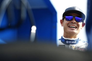 10 Ağustos 2018 - Brooklyn, Michigan, ABD: Kyle Larson (42) asmak dışarı çukur yol tüketicilerin enerji 400 Michigan International Speedway Brooklyn, Michigan, eleme önce.