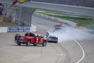 12 Ağustos 2018 - Brooklyn, Michigan, ABD: Ty Dillon (13) yarışları tüketicilerin enerji 400 Michigan International Speedway Brooklyn, Michigan, dört fırsatta sahadan aracılığıyla.