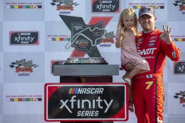 11 Ağustos 2018 - Lexington, Ohio, Amerika Birleşik Devletleri: Justin Allgaier (7) WINS Rock N Roll tekila 170 orta Ohio spor araba sahasında Lexington, Ohio.