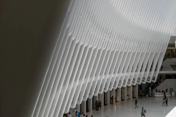 Oculus Sert Pièce Maîtresse World Trade Center Transportation Hub Incorporant — Photo