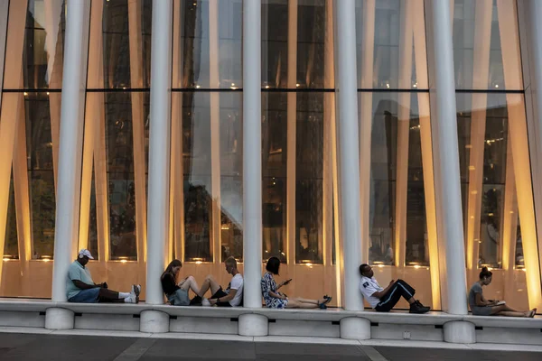 Oculus Sert Pièce Maîtresse World Trade Center Transportation Hub Incorporant — Photo