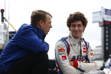 18 Ağustos 2018 - uzun gölet, Pennsylvania, ABD: Brezilya asmak inik lastiğini çukur uygulama Abc tedarik 500'de uzun gölet, Pennsylvania Pocono Raceway için Matheus Leist (4).