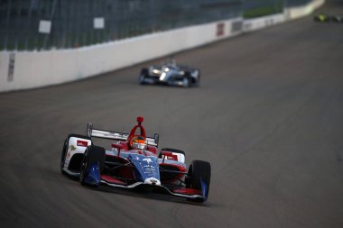 24 Ağustos 2018 - Madison, Illinois, ABD: Matheus Leist (4) Brezilya alır Bommarito Otomotiv grubu 500 ağ geçidi Motorsports Park Madison, Illinois için izlemek için.