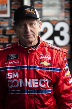 24 Ağustos 2018 - Elkhart Lake, Kablosuz, ABD: Bill Elliott (23) alır 9 yıllık Johnsonville 180 Road America Elkhart Lake, WI, çalışmaya hazır.