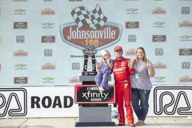 25 Ağustos 2018 - Elkhart Lake, Kablosuz, ABD: Justin Allgaier (7) WINS için 9 yıllık Johnsonville 180, Road America Elkhart Lake, WI.