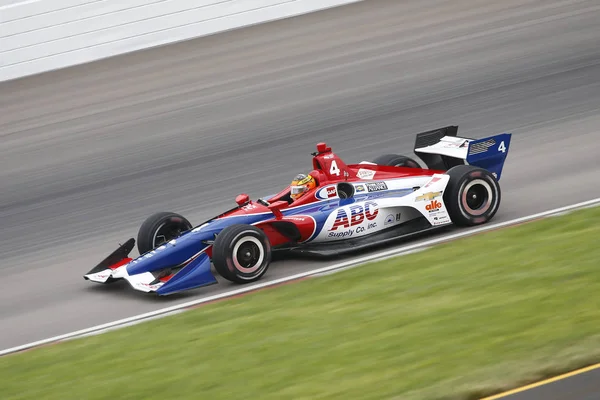 24 Ağustos 2018 - Madison, Illinois, ABD: Matheus Leist (4) Brezilya alır Bommarito Otomotiv grubu 500 ağ geçidi Motorsports Park Madison, Illinois için izlemek için.