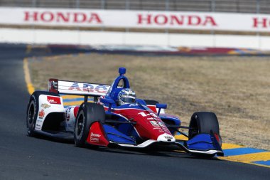 14 Eylül 2018 - Sonoma, California, ABD: Brezilya alır IndyCar Grand Sonoma Prix Sonoma Raceway Sonoma, California, uygulama için izlenecek Tony Kanaan (14).