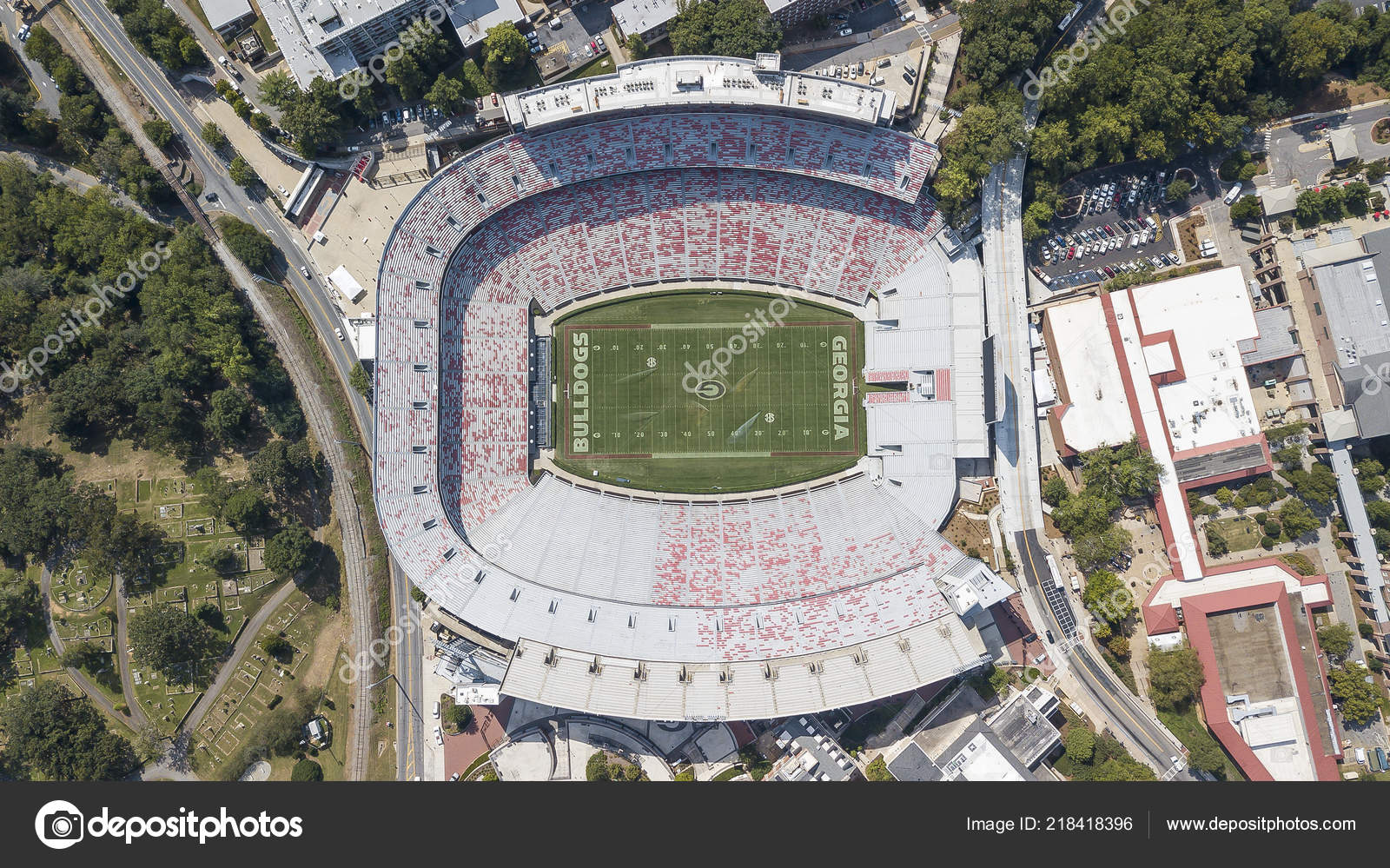 Outubro 2018 Atenas Geórgia Eua Vistas Aéreas Sanford Stadium Que