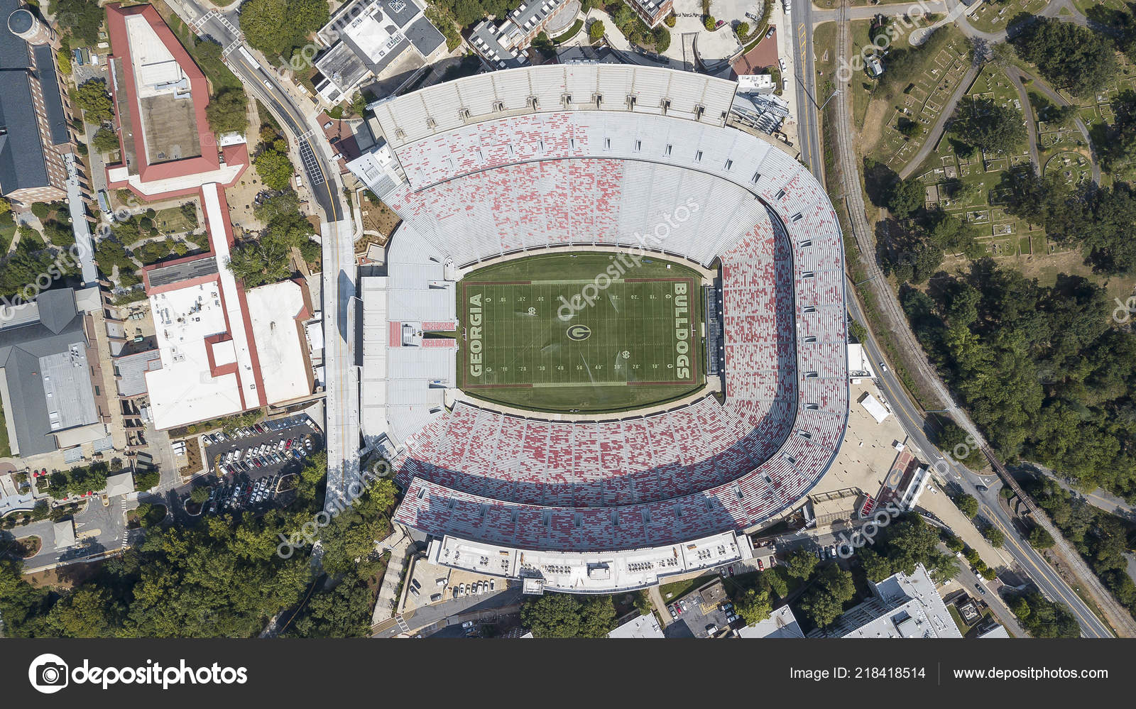 Outubro 2018 Atenas Geórgia Eua Vistas Aéreas Sanford Stadium Que