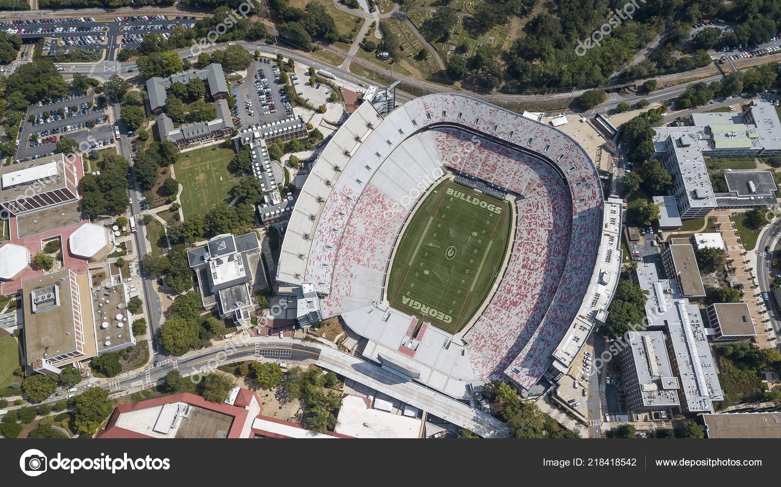 Outubro 2018 Atenas Geórgia Eua Vistas Aéreas Sanford Stadium Que