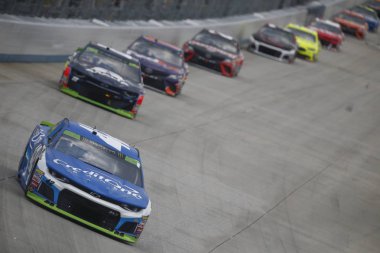 07 Ekim 2018 - Dover, Delaware, Amerika Devletleri: Kyle Larson (42) savaşlar sırasında göz açık havada 400 Dover International Speedway adlı konumda Dover, Delaware için.