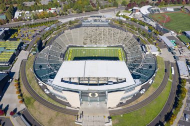 11 Ekim 2018 - Eugene, Oregon, ABD: Autzen bir açık futbol stadyumu kuzeybatı Amerika Birleşik Devletleri'nde, Eugene, Oregon stadyumdur. Oregon Üniversitesi Kampüsü kuzeyinde yer, Oregon Ducks ev alanının olup