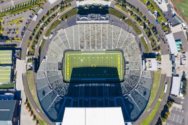 11 Ekim 2018 - Eugene, Oregon, ABD: Autzen bir açık futbol stadyumu kuzeybatı Amerika Birleşik Devletleri'nde, Eugene, Oregon stadyumdur. Oregon Üniversitesi Kampüsü kuzeyinde yer, Oregon Ducks ev alanının olup