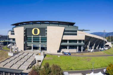 October 11, 2018 - Eugene, Oregon, USA: Autzen Stadium is an outdoor football stadium in the northwest United States, in Eugene, Oregon. Located north of the University of Oregon campus, it is the home field of the Oregon Ducks clipart
