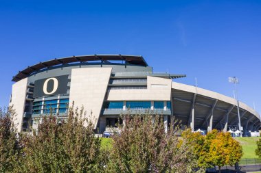 11 Ekim 2018 - Eugene, Oregon, ABD: Autzen bir açık futbol stadyumu kuzeybatı Amerika Birleşik Devletleri'nde, Eugene, Oregon stadyumdur. Oregon Üniversitesi Kampüsü kuzeyinde yer, Oregon Ducks ev alanının olup