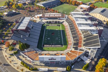 13 Ekim 2018 - Corvallis, Oregon, ABD: Reser stadyumudur açık bir spor stadyum Corvallis, Oregon Oregon State University kampüsünde kuzeybatı Amerika Birleşik Devletleri. Oregon Eyalet Beavers Pac-12 konferansın evi