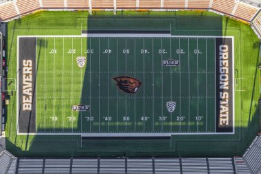 13 Ekim 2018 - Corvallis, Oregon, ABD: Reser stadyumudur açık bir spor stadyum Corvallis, Oregon Oregon State University kampüsünde kuzeybatı Amerika Birleşik Devletleri. Oregon Eyalet Beavers Pac-12 konferansın evi