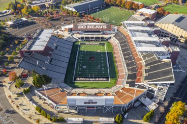 13 Ekim 2018 - Corvallis, Oregon, ABD: Reser stadyumudur açık bir spor stadyum Corvallis, Oregon Oregon State University kampüsünde kuzeybatı Amerika Birleşik Devletleri. Oregon Eyalet Beavers Pac-12 konferansın evi