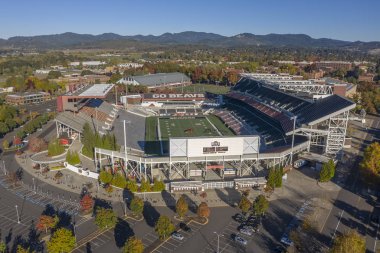 14 Ekim 2018 - Corvallis, Oregon, ABD: Reser stadyumudur açık bir spor stadyum Corvallis, Oregon Oregon State University kampüsünde kuzeybatı Amerika Birleşik Devletleri. Oregon Eyalet Beavers Pac-12 konferansın evi