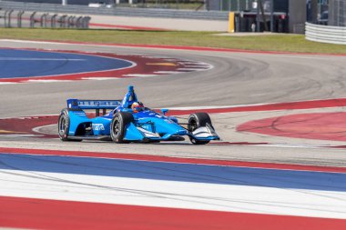 Felix Rosenqvist (10) İsveç uygulamaları sırasında döner devre Of Americas Austin, Teksas, IndyCar bahar Test için geçer.