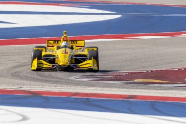 Helio yasaklanmış (3) Brezilya uygulamaları sırasında döner devre Of Americas Austin, Teksas, IndyCar bahar Test için geçer.