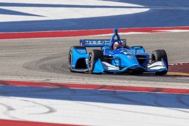 Felix Rosenqvist (10) İsveç uygulamaları sırasında döner devre Of Americas Austin, Teksas, IndyCar bahar Test için geçer.