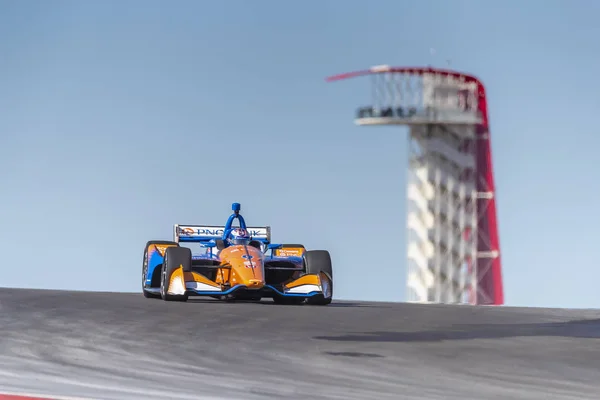 Scott Dixon Della Nuova Zelanda Passa Attraverso Curve Durante Prove — Foto Stock