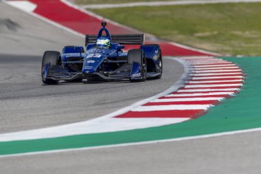 RC Enerson (23) Amerika Birleşik Devletleri'nin uygulamaları sırasında döner devre Of Americas Austin, Teksas, IndyCar bahar Test için geçer.