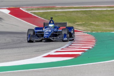 RC Enerson (23) Amerika Birleşik Devletleri'nin uygulamaları sırasında döner devre Of Americas Austin, Teksas, IndyCar bahar Test için geçer.