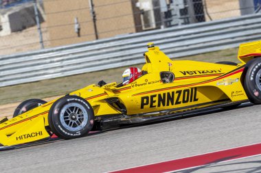 Helio yasaklanmış (3) Brezilya uygulamaları sırasında döner devre Of Americas Austin, Teksas, IndyCar bahar Test için geçer.